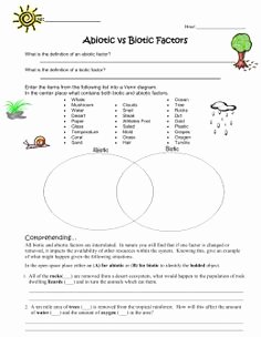 Abiotic Vs.biotic Factors Worksheet Answers Elegant Biotic and Abiotic Factors Worksheet Google Search