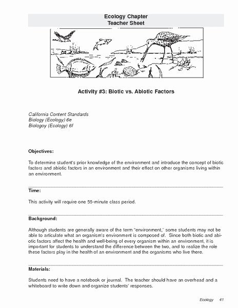 Abiotic Vs.biotic Factors Worksheet Answers Elegant Biotic Vs Abiotic Factors Lesson Plan for 9th 12th