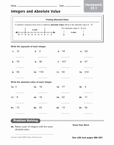 Absolute Value Equations Worksheet Inspirational Math Homework Help Absolute Value — Absolute Value
