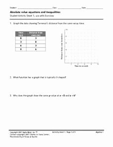 Absolute Value Equations Worksheet Lovely Absolute Value Equations and Inequalities Worksheet for