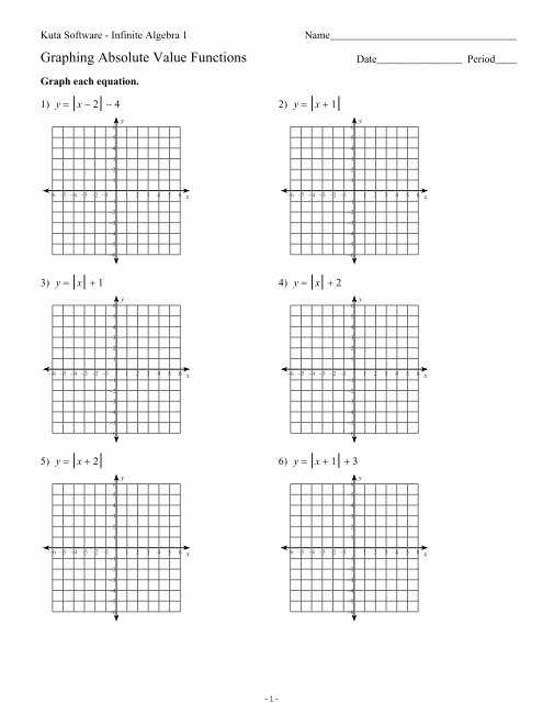 Absolute Value Function Worksheet Fresh Graphing Absolute Value Equations Kuta software