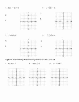 Absolute Value Function Worksheet Unique Graphing Absolute Value Functions Worksheet by Math with