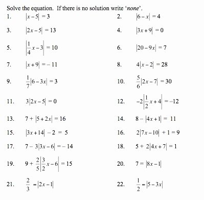 Absolute Value Inequalities Worksheet Answers Awesome Graphing Absolute Value Equations Worksheet