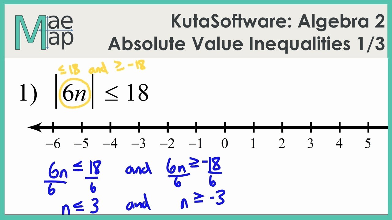 Absolute Value Inequalities Worksheet Answers Luxury Kutasoftware Algebra 2 Absolute Value Inequalities Part