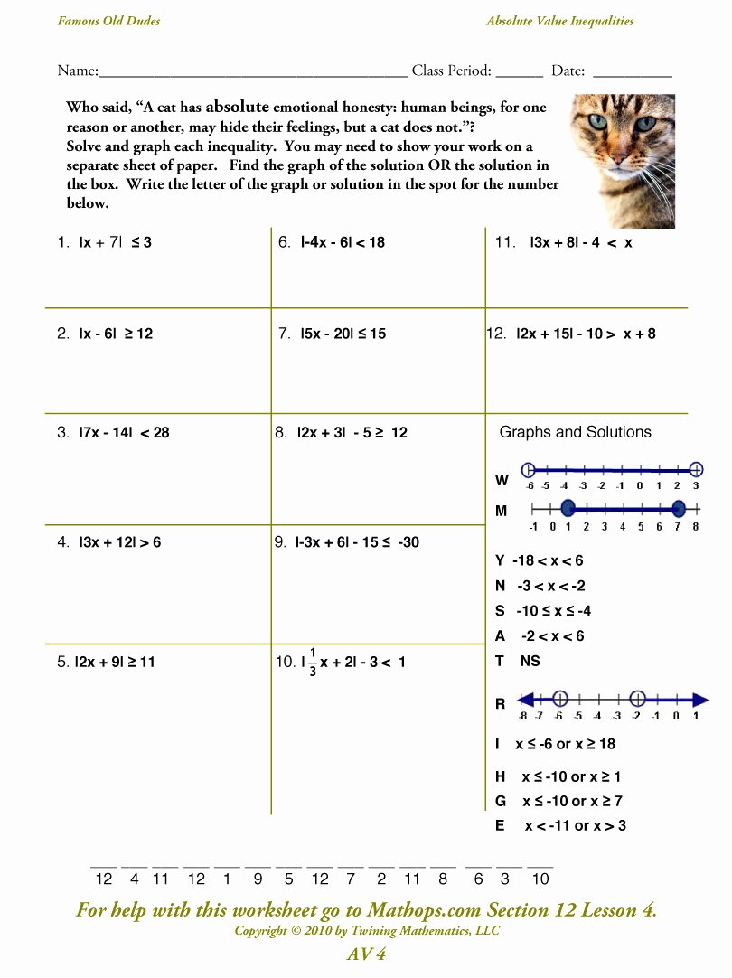 Absolute Value Inequalities Worksheet Awesome Av 4 Absolute Value Inequalities Mathops