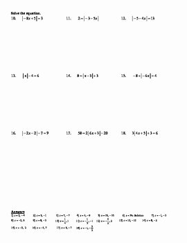 Absolute Value Worksheet Pdf Best Of Holt Algebra 2 7 solving Absolute Value Equations