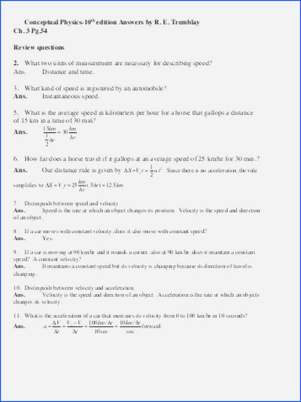 Acceleration Worksheet with Answers Elegant Displacement Velocity and Acceleration Worksheet Answers