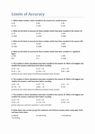 Accuracy and Precision Worksheet Awesome Limits Of Accuracy Ks3 Worksheet by Tristanjones