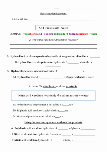 Acid and Bases Worksheet Answers Awesome Neutralisation Acids and Bases by Katie Lu