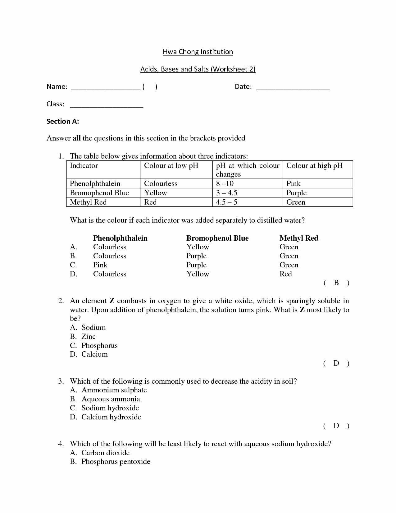 Acid and Bases Worksheet Answers Beautiful 12 Best Of Acid Rain and Ph Worksheet Answers