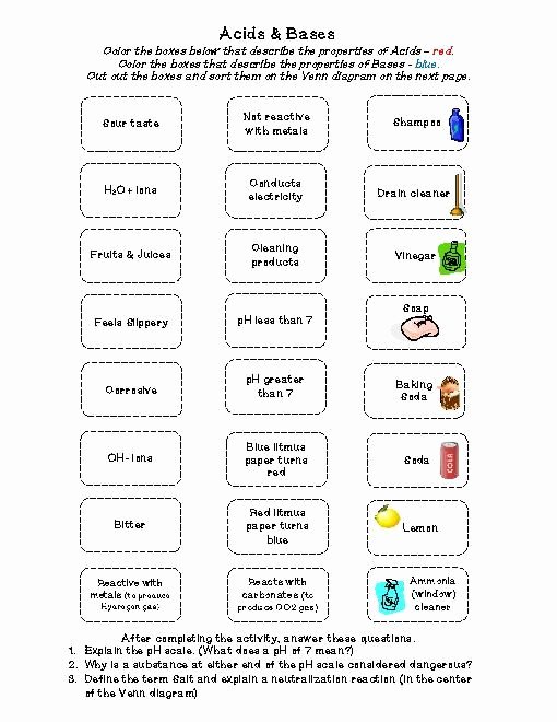 Acid and Bases Worksheet Answers Beautiful Image Result for Worksheets for Middle School On Acids and