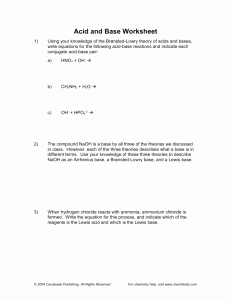 Acid and Bases Worksheet Answers Fresh Six Types Of Chemical Reaction Worksheet