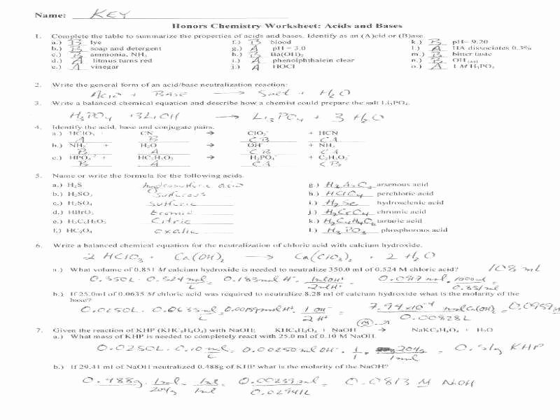 Acid Base Reactions Worksheet Awesome Neutralization Reaction Worksheet
