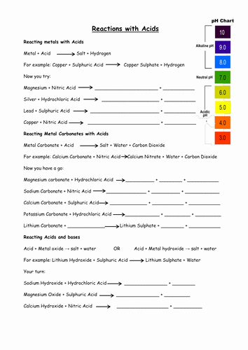 Acid Base Reactions Worksheet Best Of Acid Base Reaction Worksheet with Answers Geo