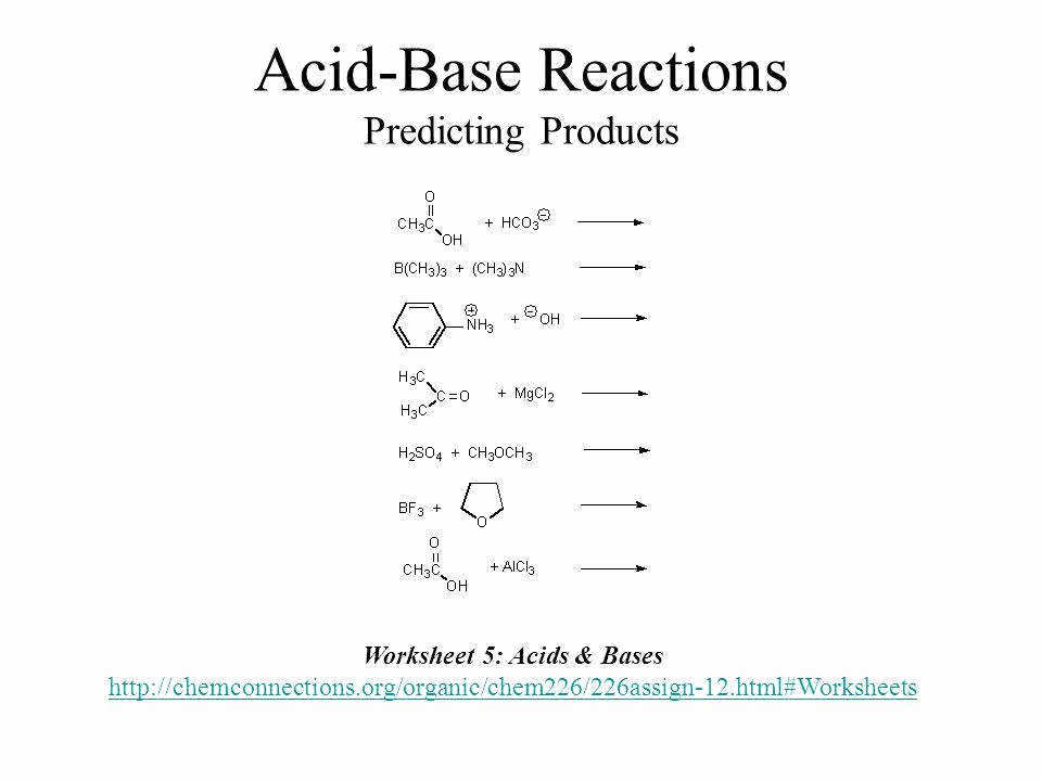 Acid Base Reactions Worksheet Unique Acid and Bases Worksheet