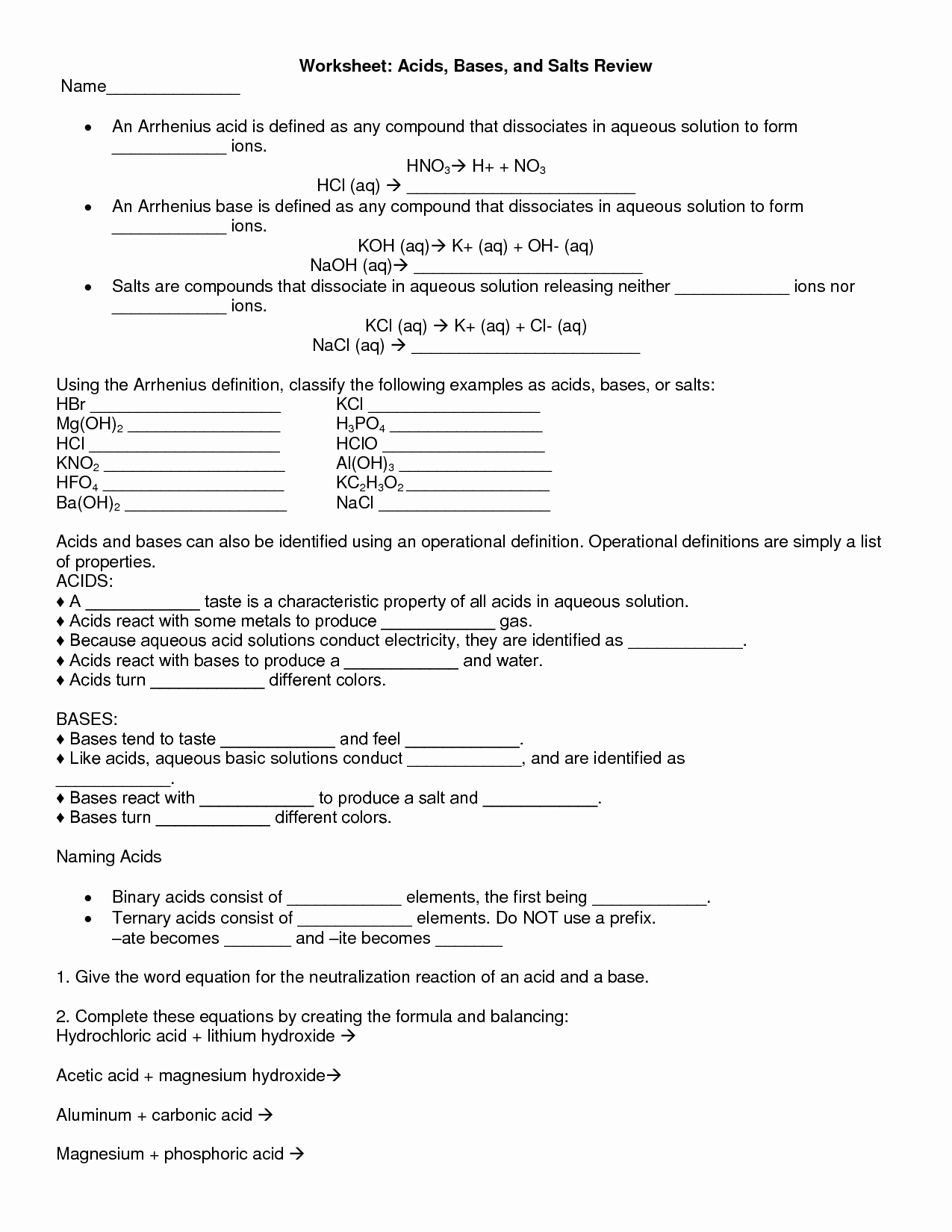 Acids and Bases Worksheet Answers Beautiful 15 Best Of Practice Naming Acids Worksheet Naming