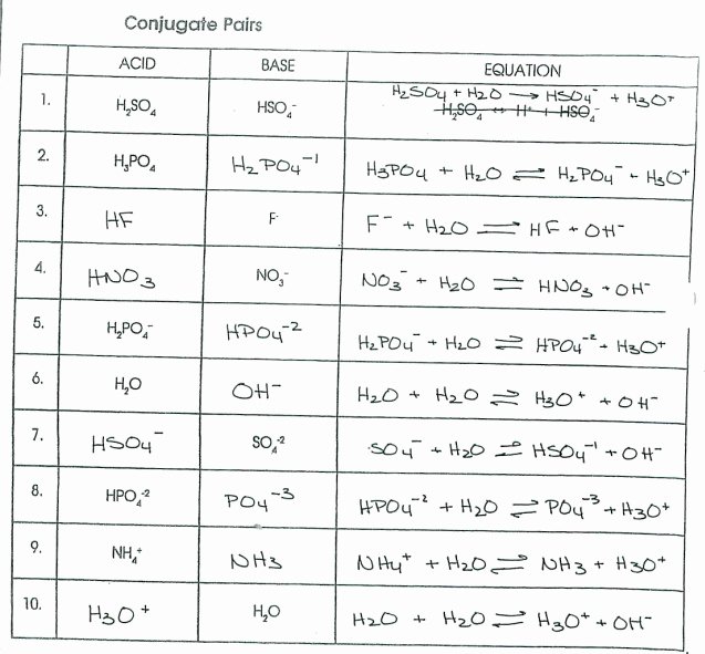 Acids and Bases Worksheet Unique Bronsted Lowry Acids and Bases Worksheet