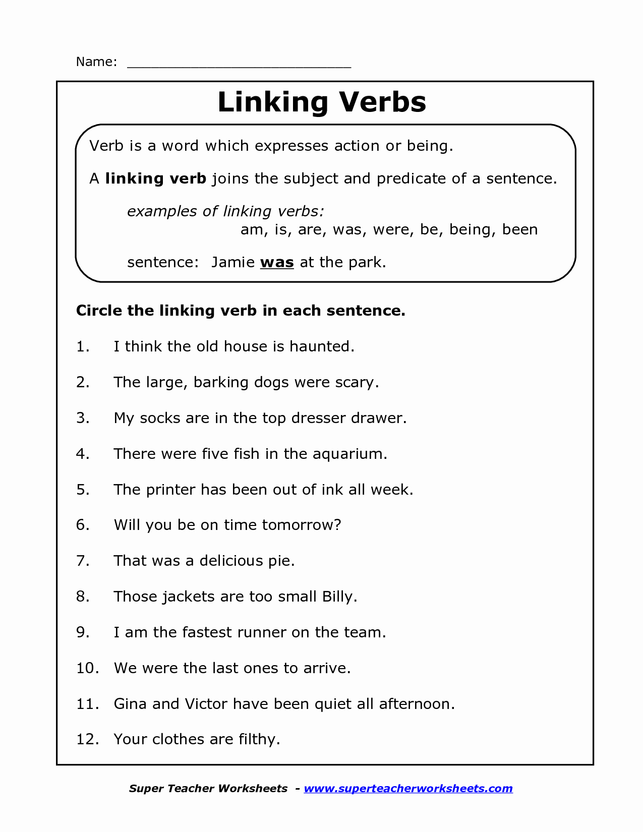 Action and Linking Verbs Worksheet New 17 Best Of Linking Verbs Worksheet Grade 1