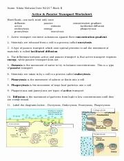Active and Passive Transport Worksheet Awesome 01 05 Honors assignment Bone Markings Dry Lab Report