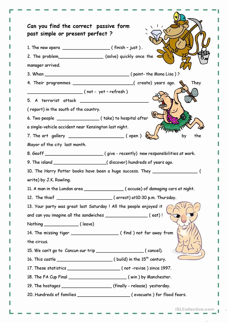 50 Active Passive Voice Worksheet 