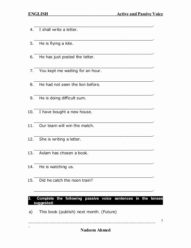 50 Active Passive Voice Worksheet