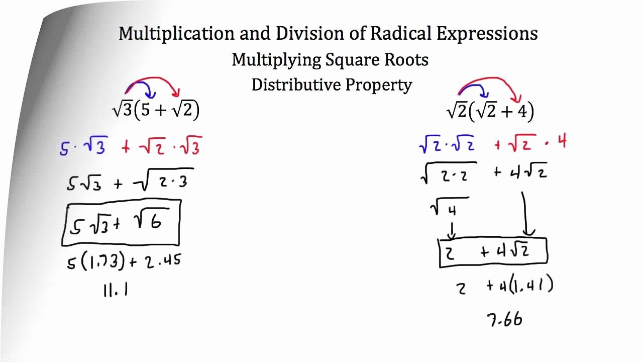 Adding And Subtracting Radicals Worksheet