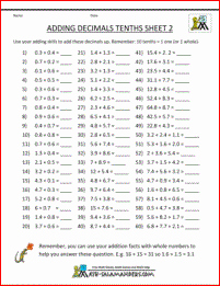 Adding Decimals Worksheet Pdf Elegant Decimal Math Worksheets Addition