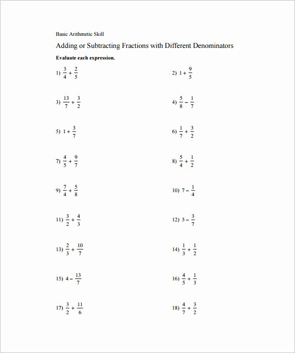Adding Fractions Worksheet Pdf Best Of 15 Adding and Subtracting Fractions Worksheets – Free Pdf