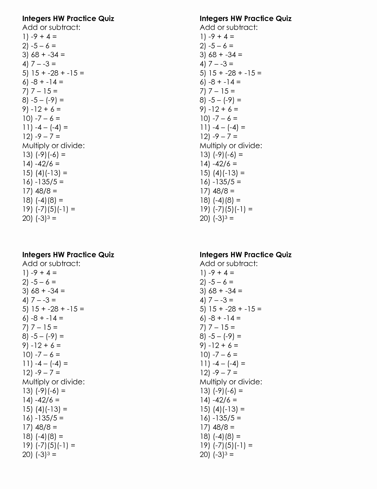 Adding Integers Worksheet Pdf Best Of Preschool Worksheets Adding and Subtracting Integers