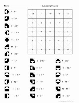 Adding Integers Worksheet Pdf Inspirational Subtracting Integers Color Worksheet by Aric Thomas