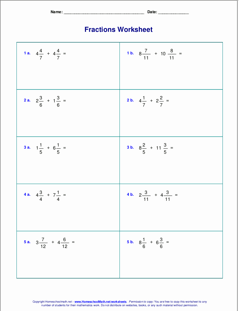 Adding Mixed Numbers Worksheet Best Of Worksheets for Fraction Addition