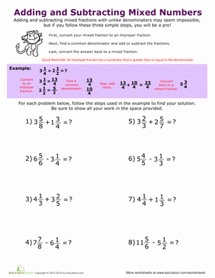Adding Mixed Numbers Worksheet Fresh Adding and Subtracting Mixed Numbers