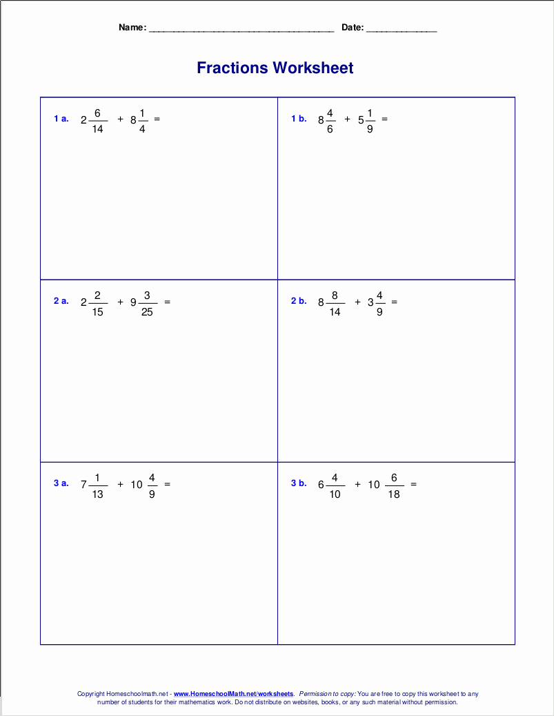 Adding Mixed Numbers Worksheet Fresh Worksheets for Fraction Addition
