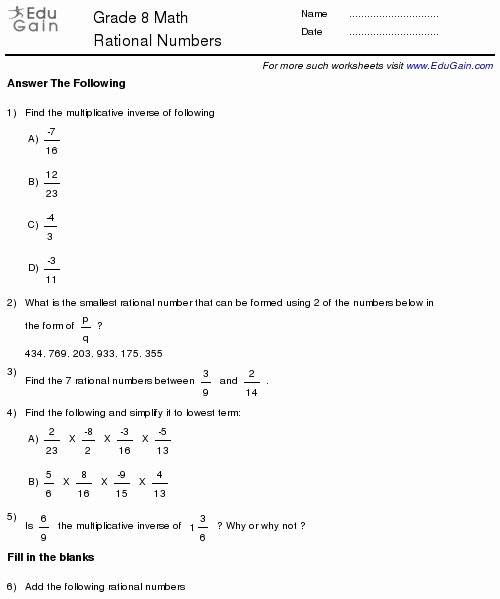 post rational numbers 7th grade math worksheets