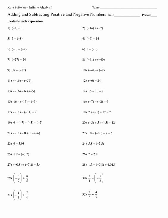 Adding Rational Numbers Worksheet Best Of Adding and Subtracting Rational Numbers Worksheet 7th