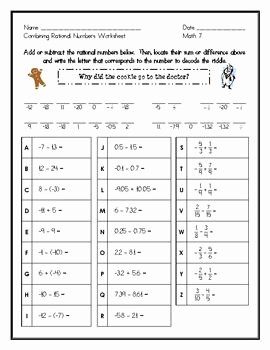 Adding Rational Numbers Worksheet Inspirational 7th Grade Math Mon Core Add &amp; Subtract Rational