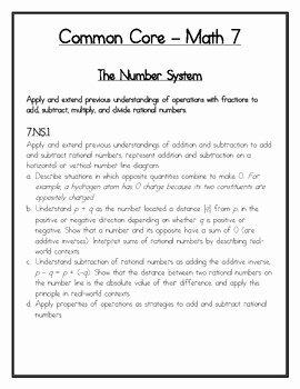Adding Rational Numbers Worksheet Lovely 7th Grade Math Mon Core by Math Rocks