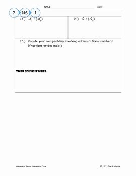 Adding Rational Numbers Worksheet Lovely Adding Integers &amp; Rational Numbers Worksheet by April