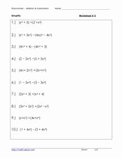 Adding Subtracting Polynomials Worksheet Inspirational Polynomials Addition and Subtraction Worksheet for 9th