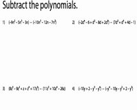 Adding Subtracting Polynomials Worksheet Inspirational Subtracting Polynomial Worksheets