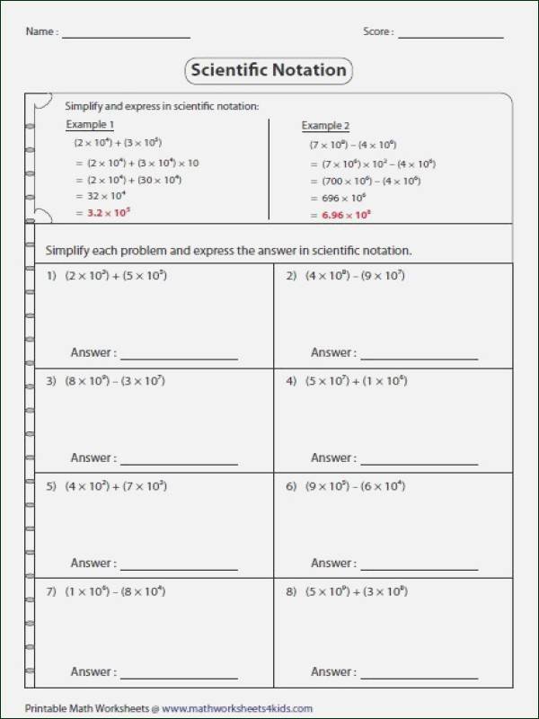 Adding Subtracting Scientific Notation Worksheet Best Of Adding and Subtracting Scientific Notation Worksheet
