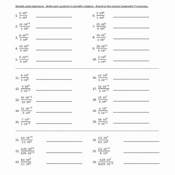 Adding Subtracting Scientific Notation Worksheet Best Of Operations with Scientific Notation Worksheet