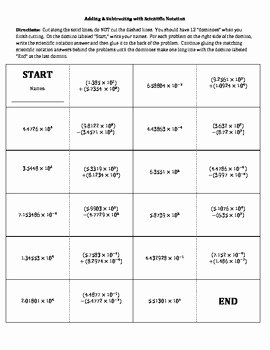 Adding Subtracting Scientific Notation Worksheet Inspirational Adding and Subtracting with Scientific Notation by Tammie