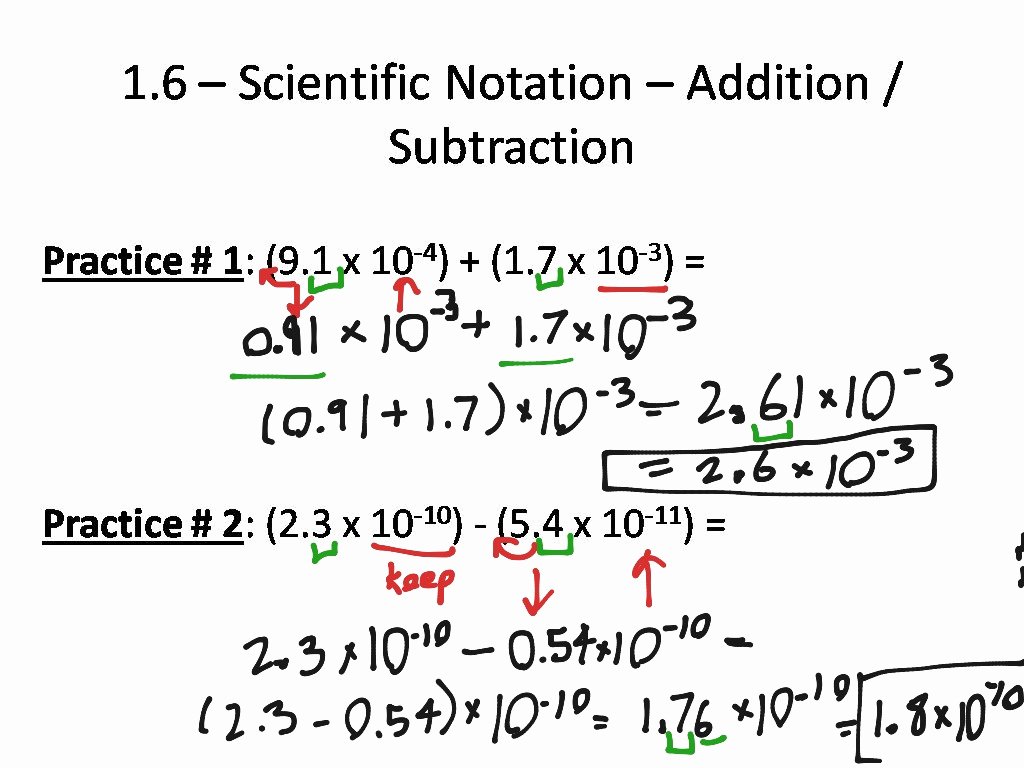 Operations With Scientific Notation Worksheet