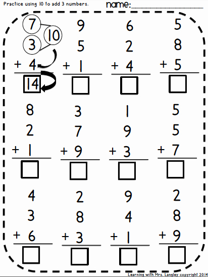 Adding Three Numbers Worksheet Luxury Learning with Mrs Langley Worksheet Wednesday 2 Math