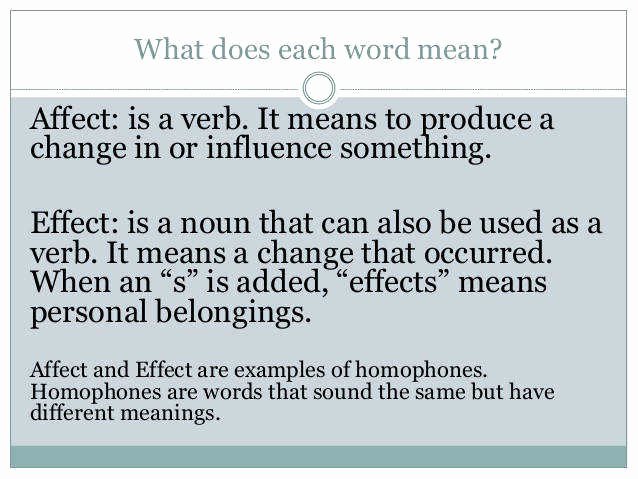 Affect Vs Effect Worksheet New Affect Vs Effect Worksheet