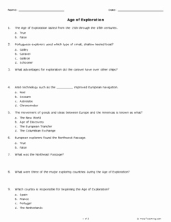 Age Of Exploration Worksheet Best Of Age Of Exploration Grade 6 Free Printable Tests and