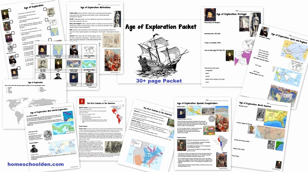 Age Of Exploration Worksheet Elegant Age Of Exploration Packet Homeschool Den