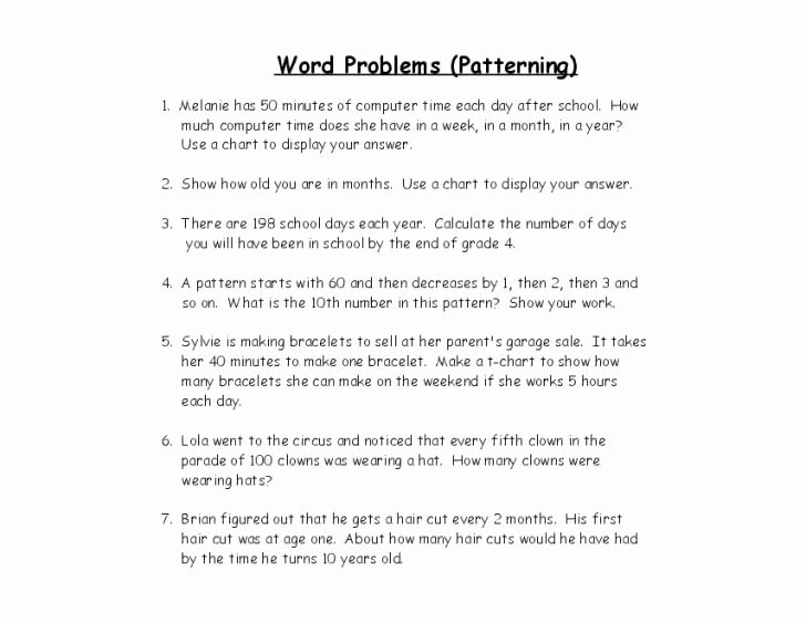 Age Word Problems Worksheet Inspirational 9th Grade Math Word Problems Worksheets for 7th Graders