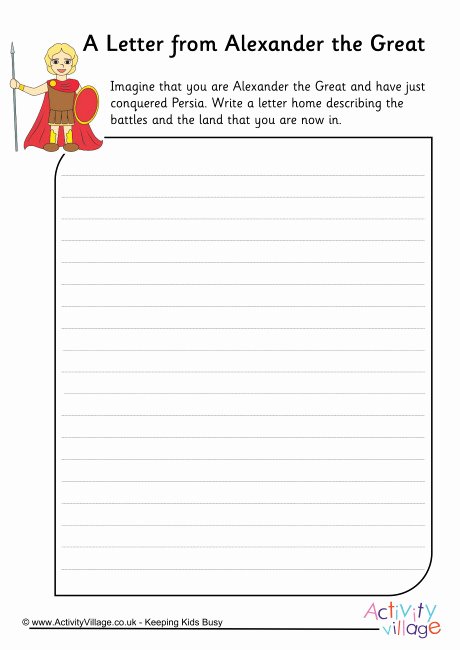 Alexander the Great Worksheet Fresh A Letter From Alexander the Great